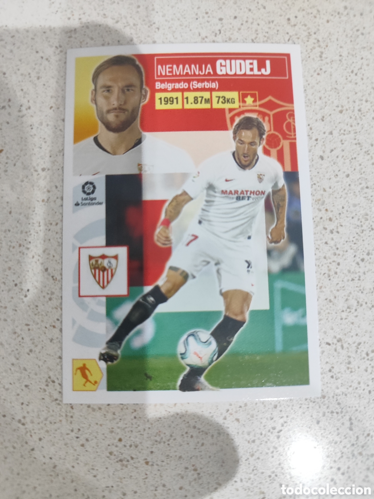 Fu&szlig;ball-Sticker: CROMO GUDELJ SEVILLA NUMERO 9. LIGA ESTE 20/21.