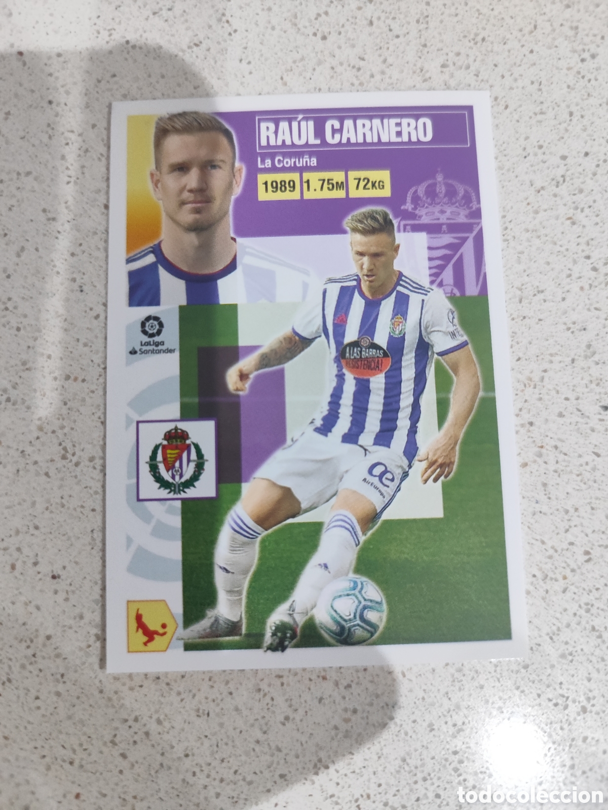 Football Stickers: CROMO RUB&Eacute;N CARNERO VALLADOLID NUMERO 9 A. LIGA ESTE 20/21.