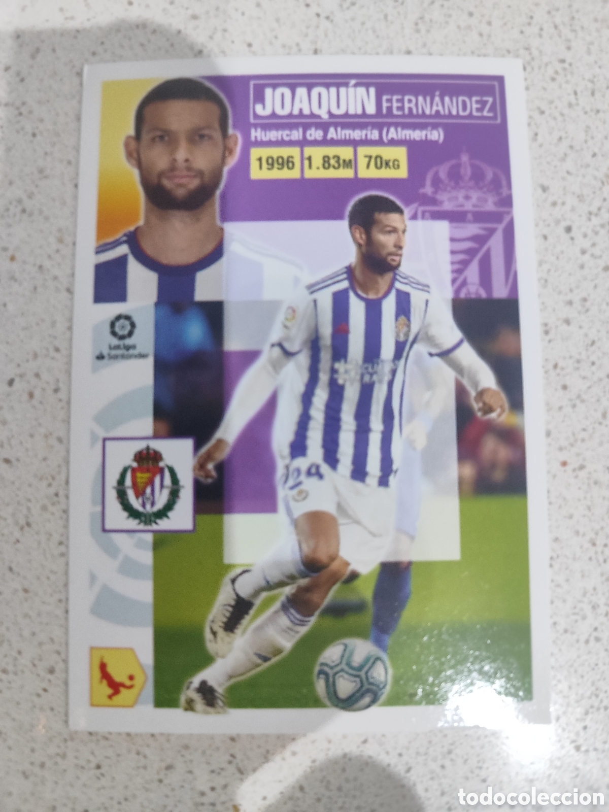 Cromos de f&uacute;tbol: CROMO JOAQU&Iacute;N NUMERO 7. LIGA ESTE 20/21.