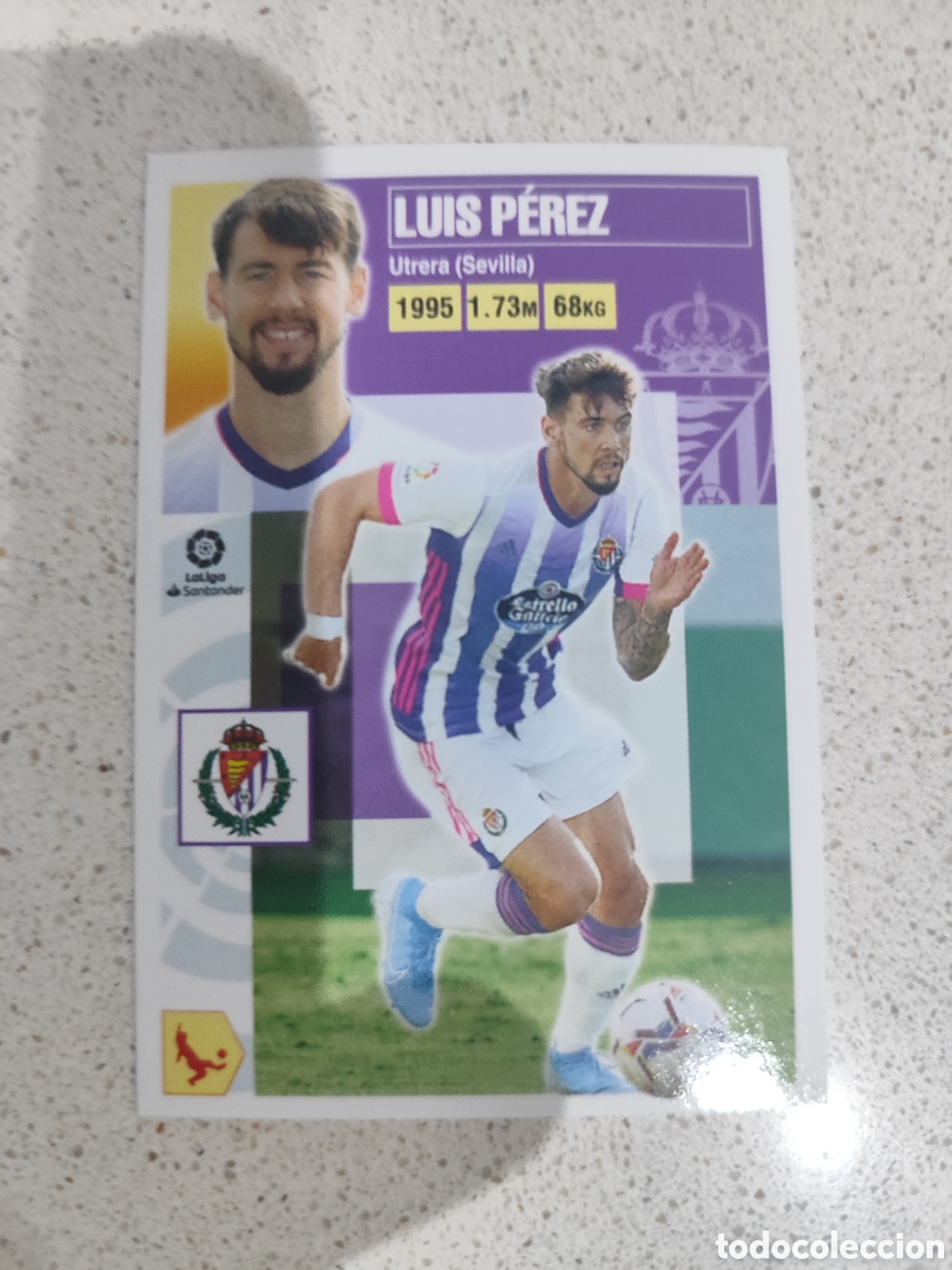 Figurine di Calcio: CROMO LUIS P&Eacute;REZ VALLADOLID NUMERO 5. LIGA ESTE 20/21. TERCERA EDICI&Oacute;N.