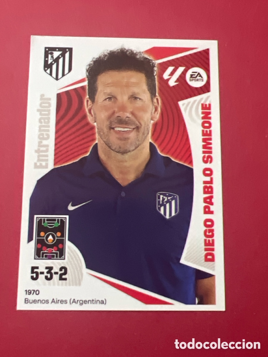 Football Stickers: E671. ENTRENADOR DIEGO PABLO SIMEONE - ATLETICO DE MADRID N&ordm; 2 LIGA ESTE 2024 2025 - 24 25