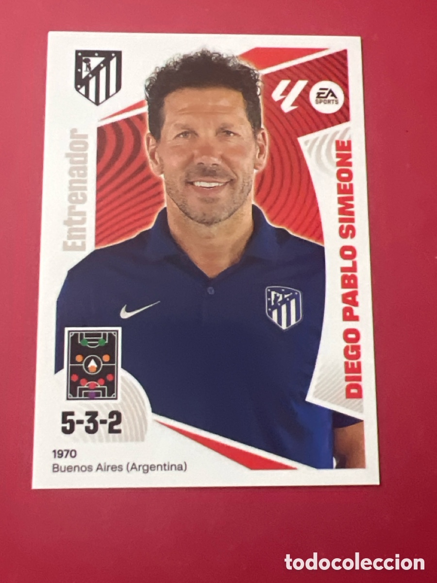 Fu&szlig;ball-Sticker: E672. ENTRENADOR DIEGO PABLO SIMEONE - ATLETICO DE MADRID N&ordm; 2 LIGA ESTE 2024 2025 - 24 25