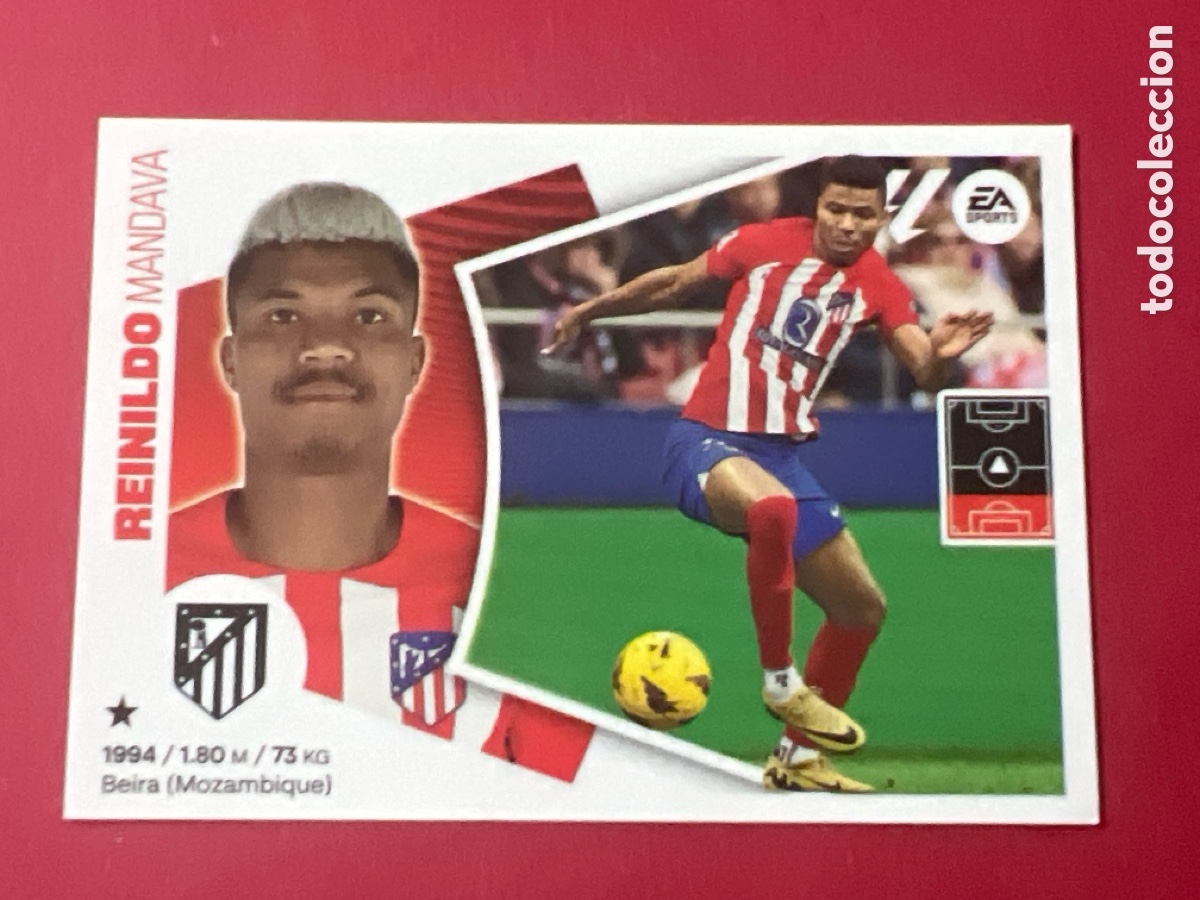 Fu&szlig;ball-Sticker: E710. Cromo Atl&eacute;tico de Madrid n&ordm; 9 Reinildo Mandava Colecci&oacute;n Liga 2024 2025 24 25 este