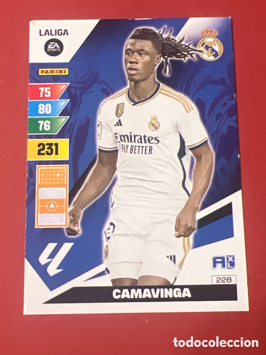 Fu&szlig;ball-Sticker: E849. ADRENALYN XL CAMAVINGA 228 REAL MADRID LIGA 23 24 2023 2024 CROMO PANINI