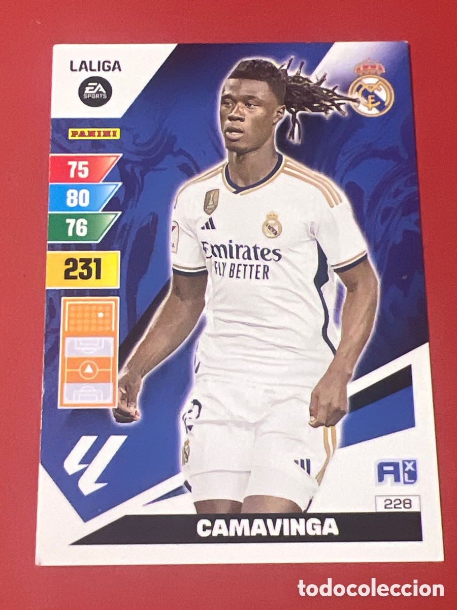 Cromos de Futebol: E857. ADRENALYN XL CAMAVINGA 228 REAL MADRID LIGA 23 24 2023 2024 CROMO PANINI