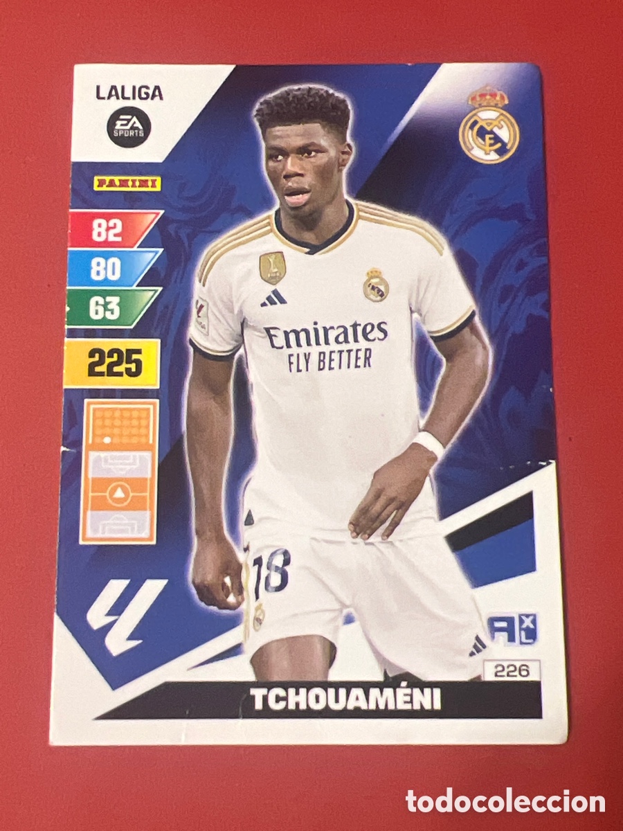 Fu&szlig;ball-Sticker: E866. 226 TCHOUAMENI REAL MADRID CROMOS FICHAS ADRENALYN XL LIGA FUTBOL PANINI 2023 2024 23 24