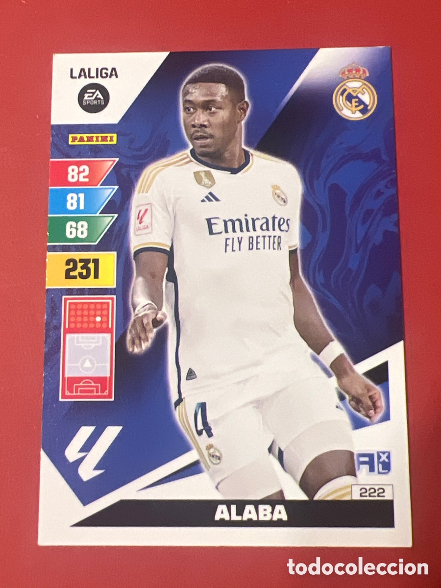 Fu&szlig;ball-Sticker: E877. 222 ALABA REAL MADRID LA LIGA ADRENALYN XL 23 24 2023 2024