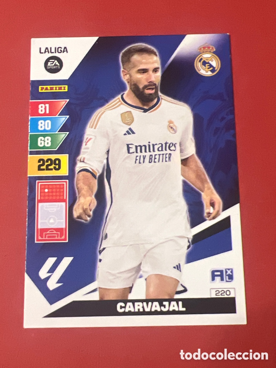 Figurine di Calcio: E882. CARVAJAL REAL MADRID N&ordm; 220 LIGA ADRENALYN XL 2023 2024 PANINI 23 24