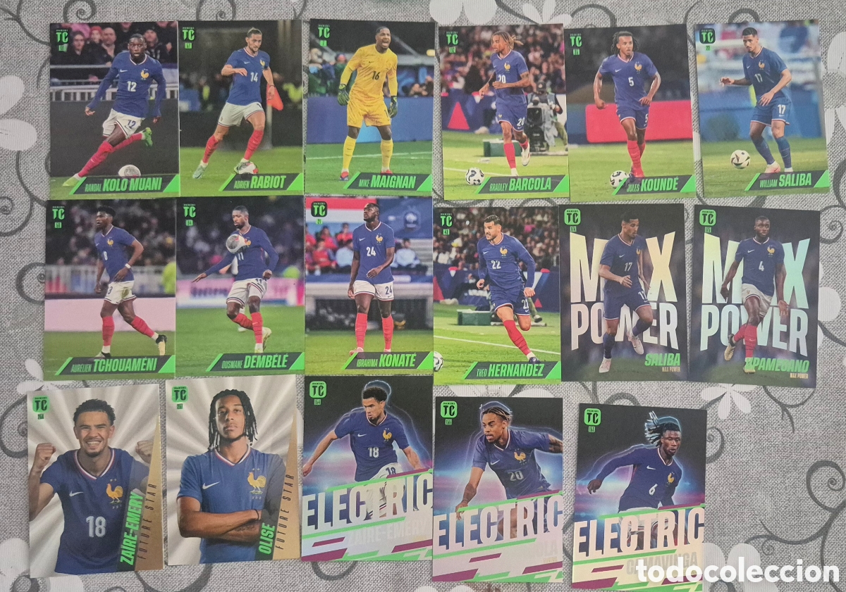 Football Stickers: Lote Francia con especiales top class 25 (17 cards)