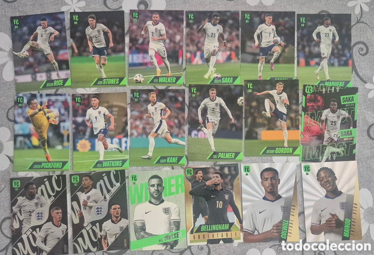 Football Stickers: Lote Inglaterra con especiales top class 25 (18 cards)
