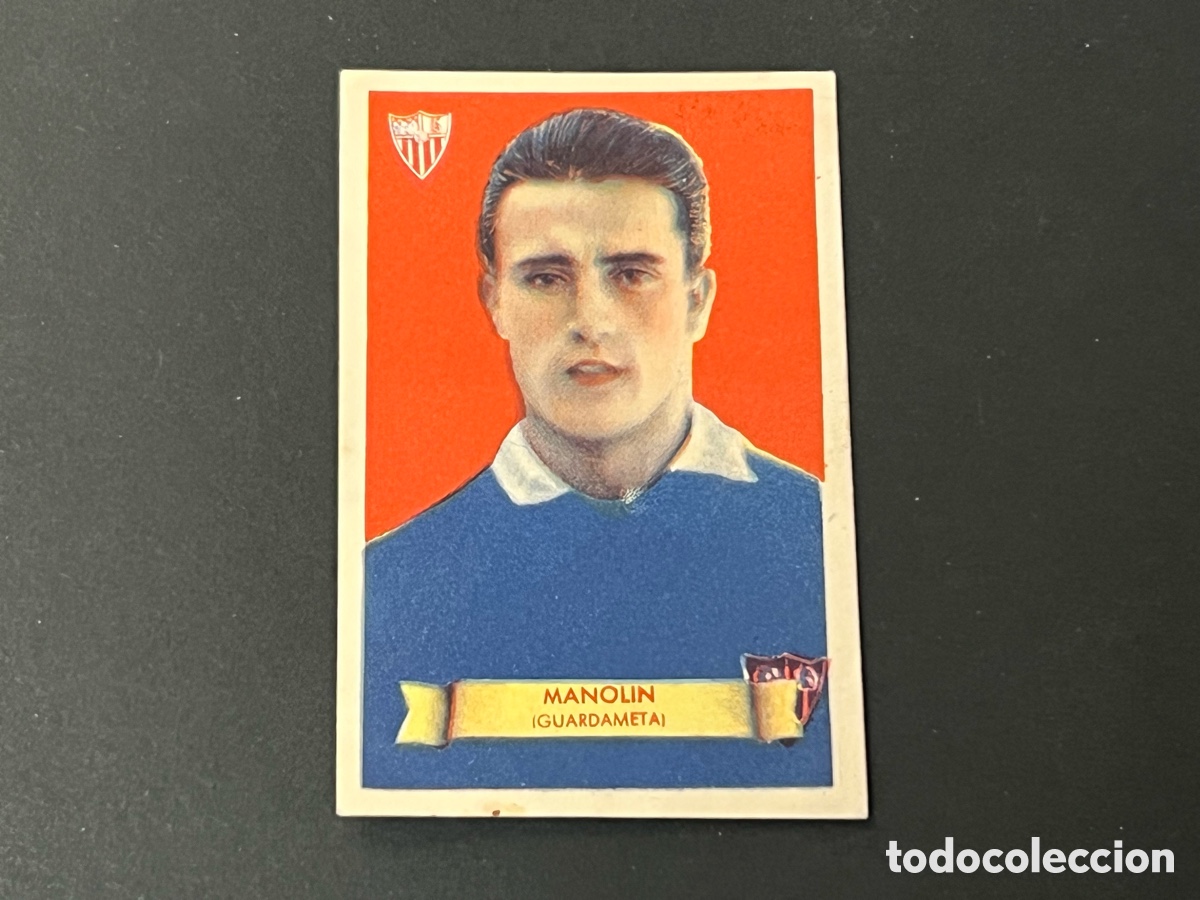 Cartes &agrave; collectionner de Football: CROMO MANOLIN SEVILLA FC ALBUM CAMPEONES EDITORIAL BRUGUERA 1949-1950 SIN PEGAR FUTBOL.