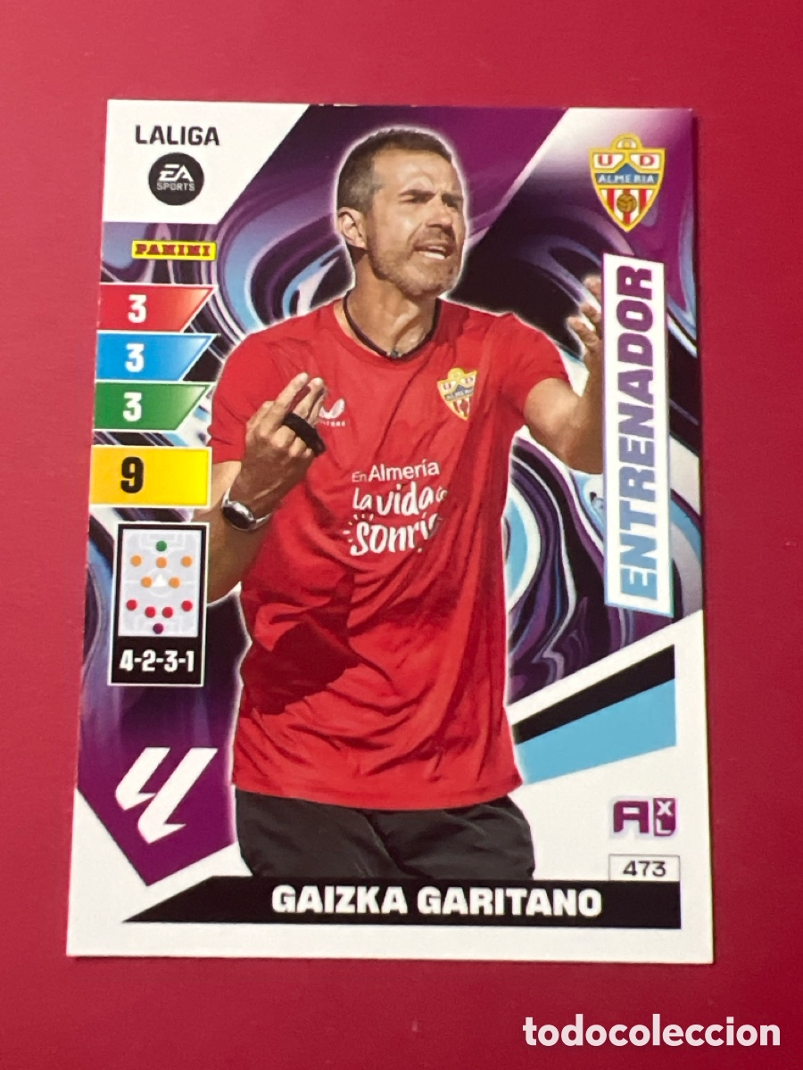 Figurine di Calcio: E1230. 473 GAIZKA GARITANO ALMERIA ENTRENADOR ADRENALYN 23 24 2023 2024