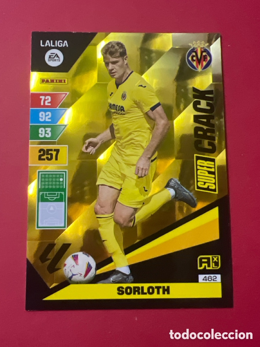 Figurine di Calcio: E1235. ADRENALYN XL SORLOTH 462 SUPER CRACK VILLARREAL LIGA 23 24 CROMO 2023 2024 PANINI