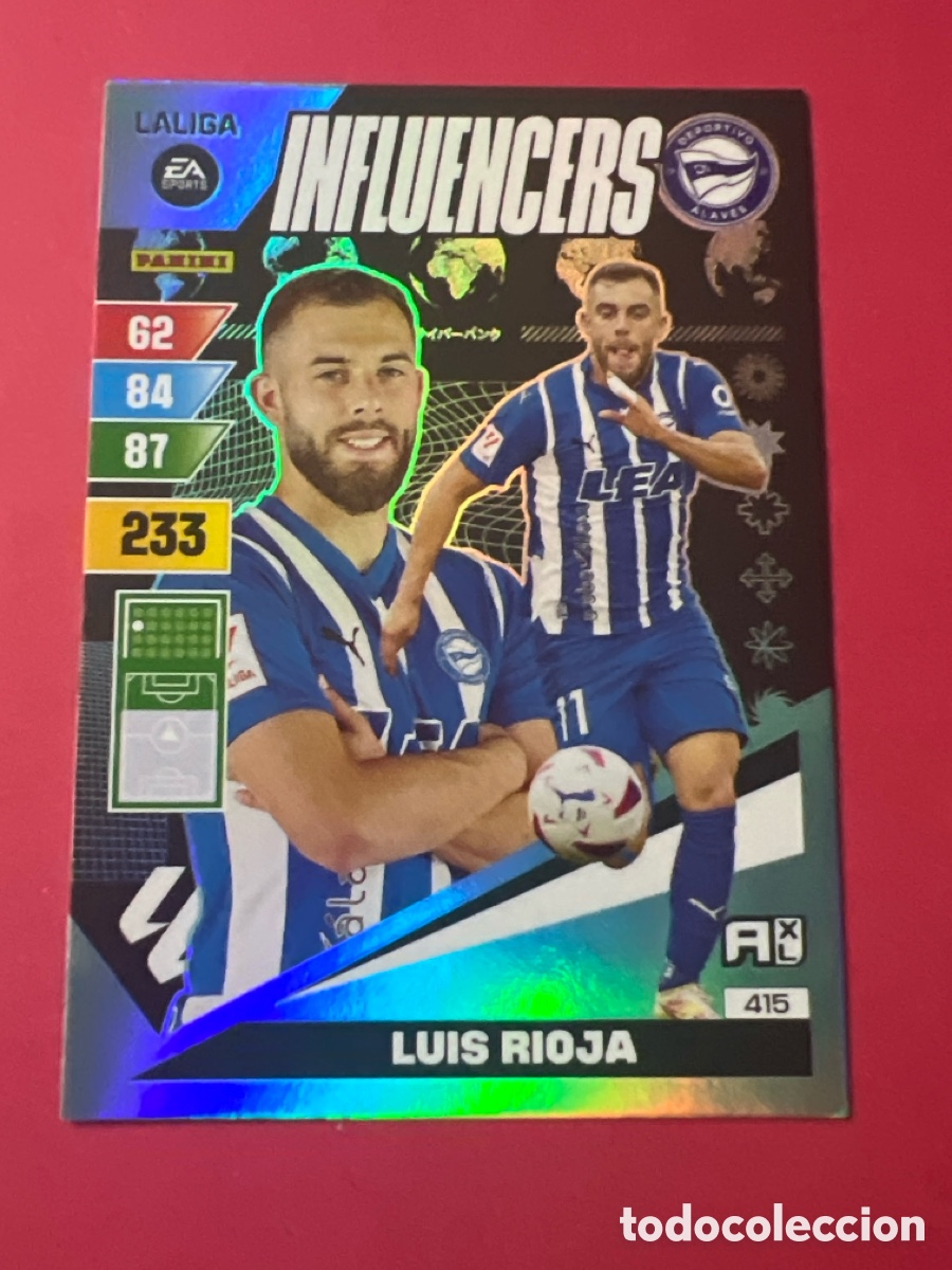 Figurine di Calcio: 415 LUIS RIOJA DEPORTIVO ALAVES INFLUENCERS CROMO FUTBOL PANINI ADRENALYN 23-24 LIGA 2023-2024