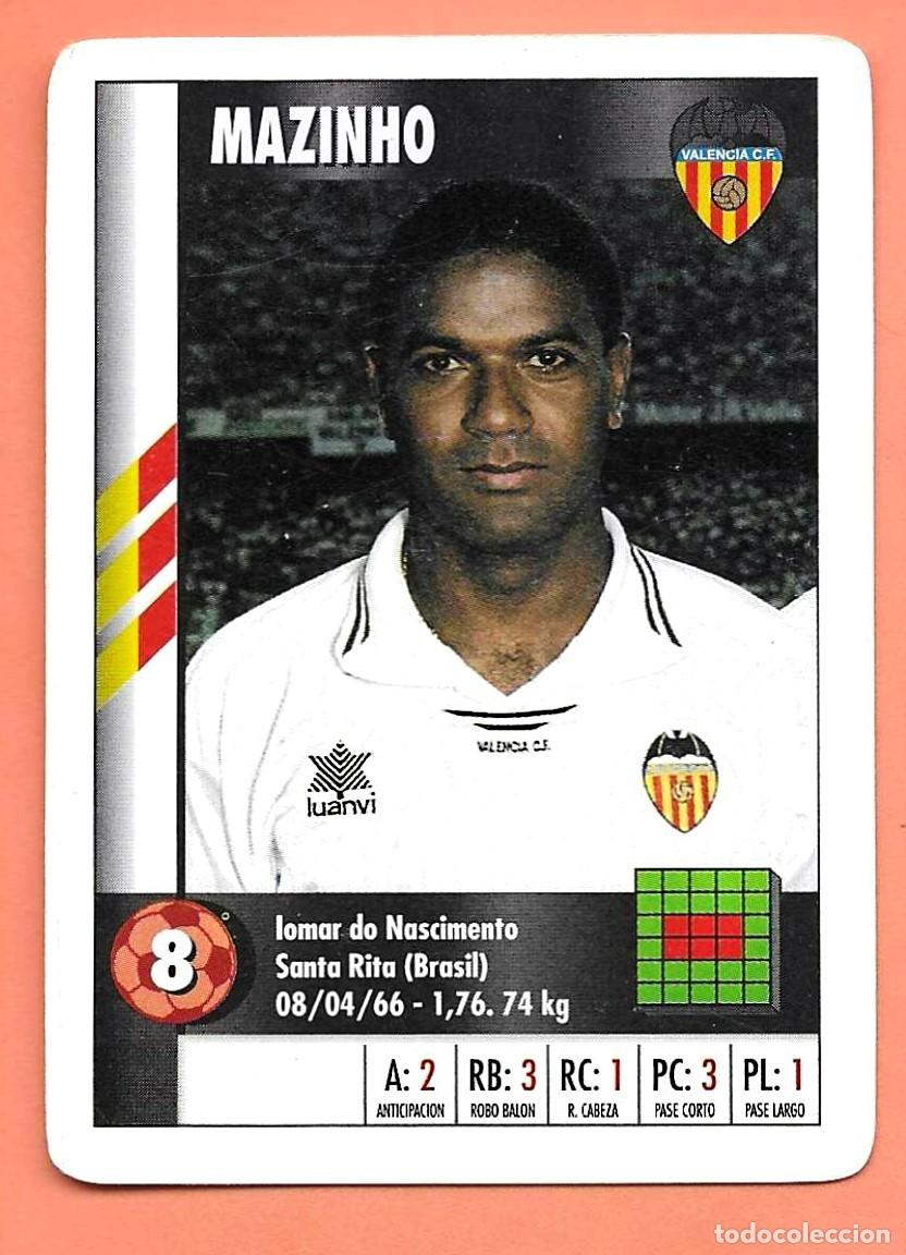Cromos de Futebol: CARTA NAIPE HERACLIO FOURNIER SUPERGOL SUPER GOL MARCA 95 96 1995 1996 - MAZINHO (VALENCIA CF)