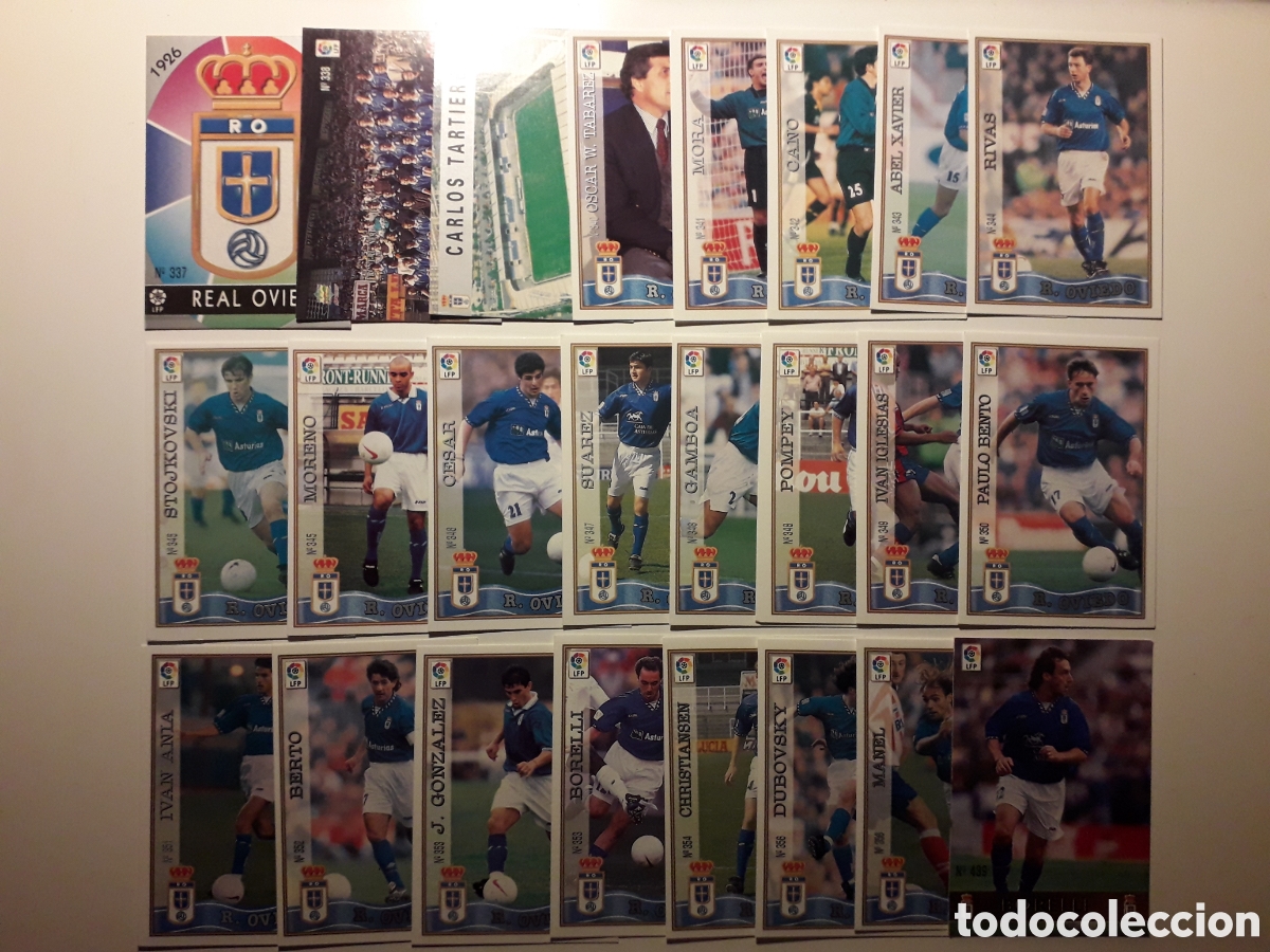 Fu&szlig;ball-Sticker: 24 CROMOS OVIEDO LAS FICHAS DE LA LIGA 1997 1998 97 98 MUNDICROMO MC PEDIDO M&Iacute;NIMO 3&euro;