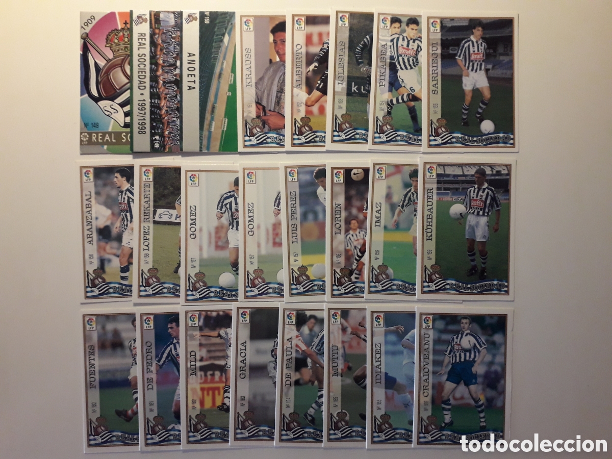 Football Stickers: 24 CROMOS REAL SOCIEDAD, LAS FICHAS DE LA LIGA 1997 1998 97 98 MUNDICROMO MC PEDIDO M&Iacute;NIMO 3&euro;