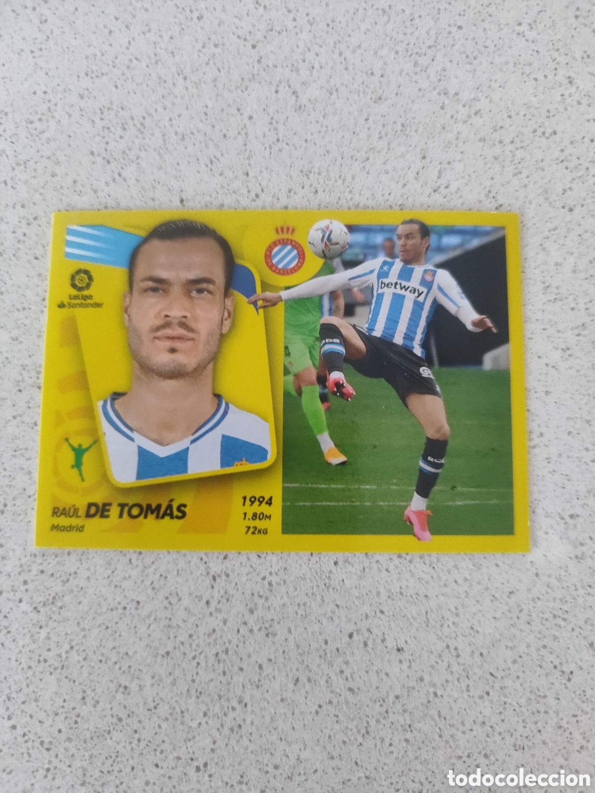 Figurine di Calcio: CROMO DE TOM&Aacute;S ESPANYOL N&Uacute;MERO 20. LIGA ESTE 21/22.