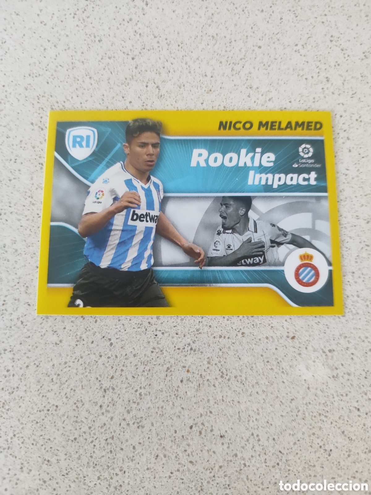 Fu&szlig;ball-Sticker: CROMO NICO MELAMED ESPANYOL N&Uacute;MERO 4 ROOKIE IMPACT. LIGA ESTE 21/22.