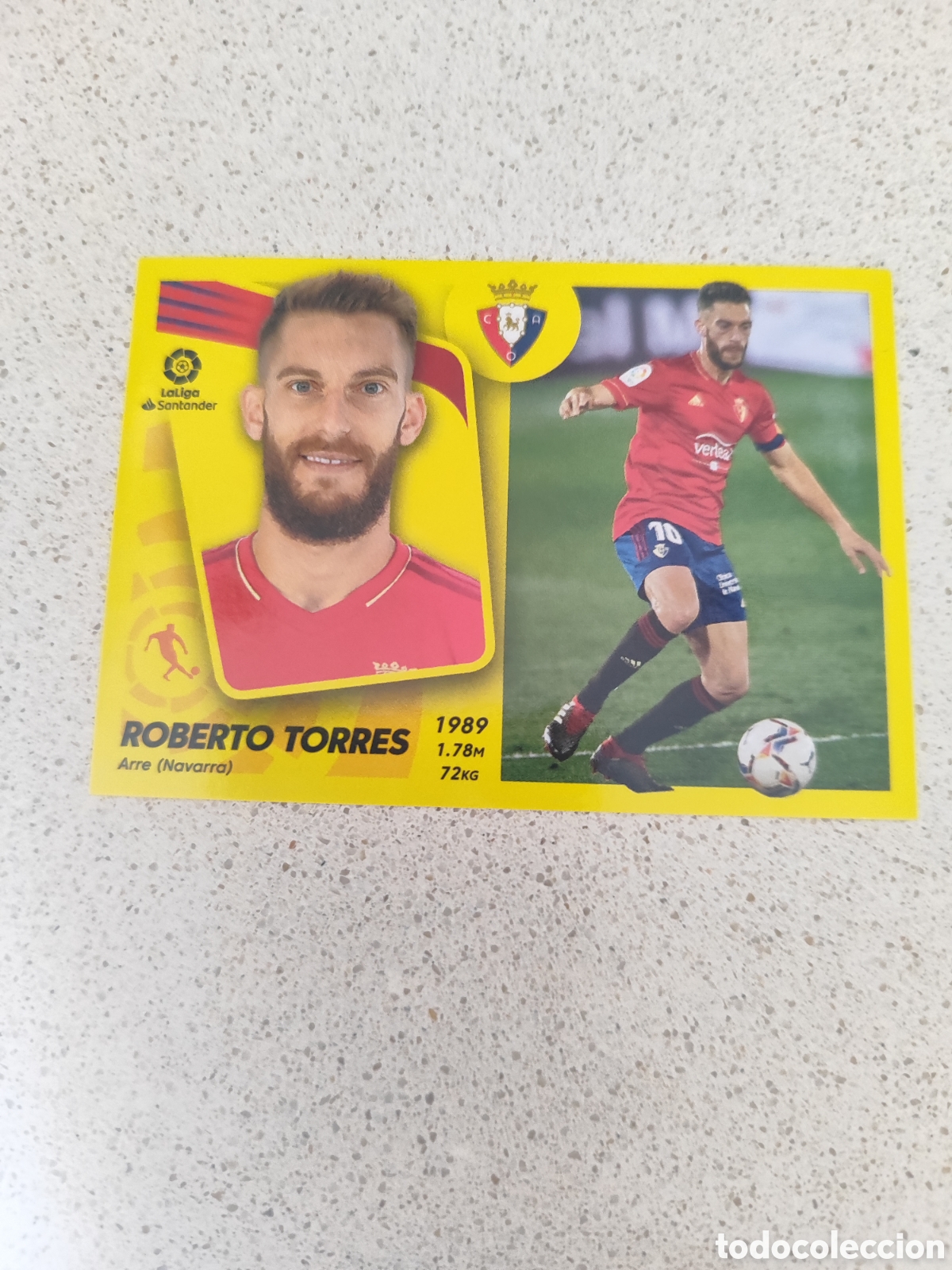 Fu&szlig;ball-Sticker: CROMO ROBERTO TORRES OSASUNA N&Uacute;MERO 16. LIGA ESTE 21/22.