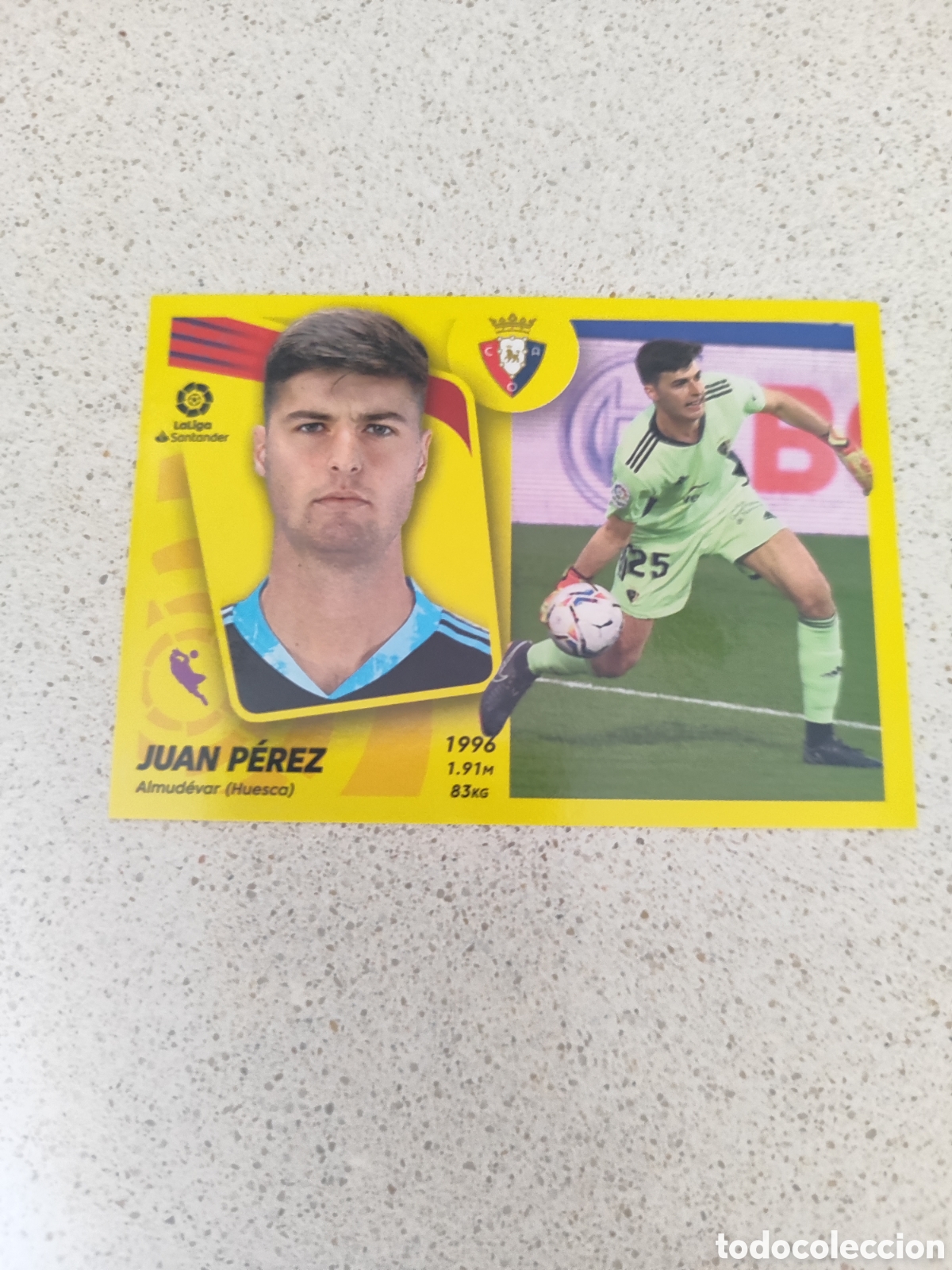 Fu&szlig;ball-Sticker: CROMO JUAN P&Eacute;REZ OSASUNA N&Uacute;MERO 6. LIGA ESTE 21/22.