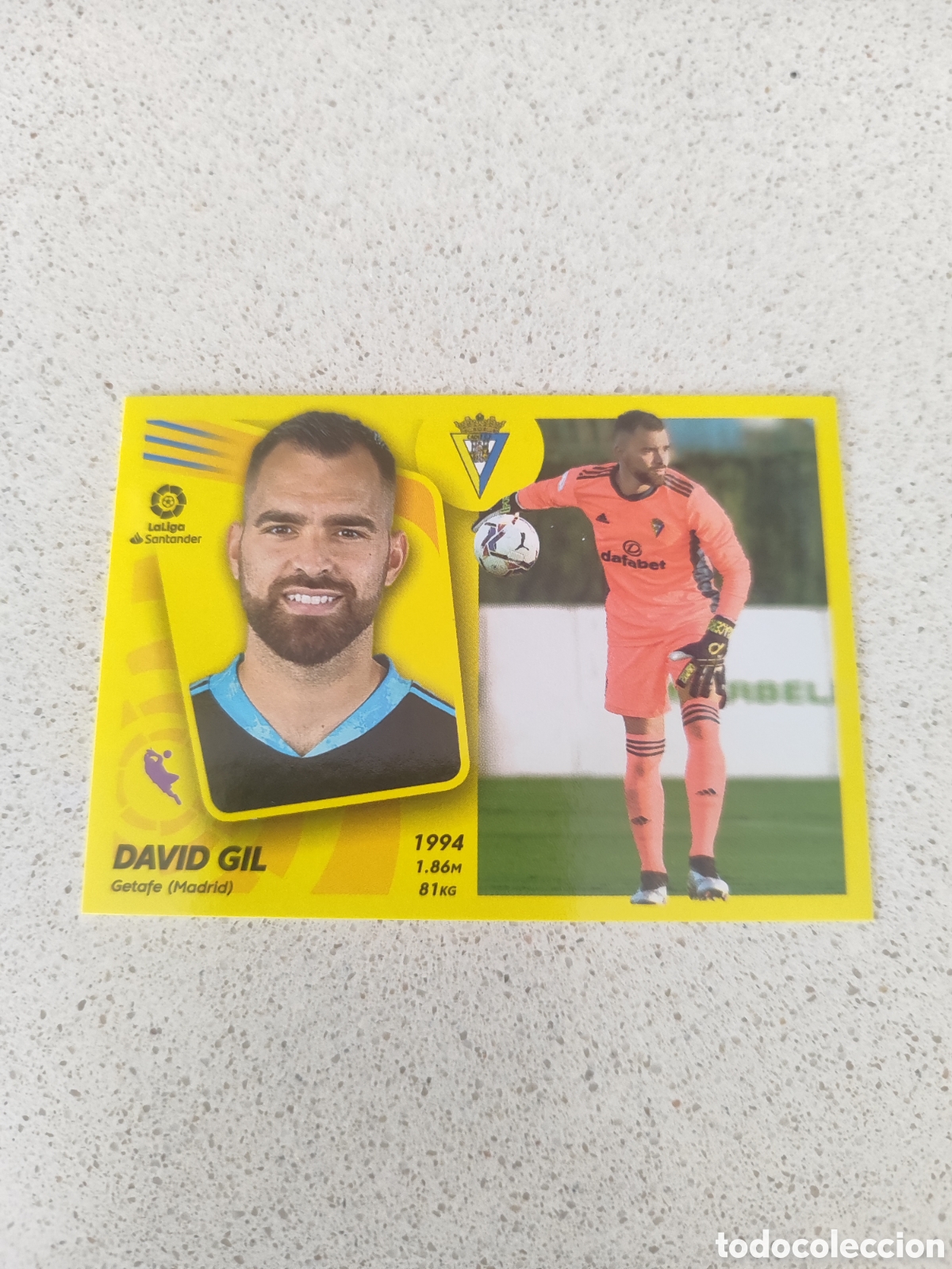Fu&szlig;ball-Sticker: CROMO DAVID GIL CADIZ N&Uacute;MERO 6. LIGA ESTE 21/22.