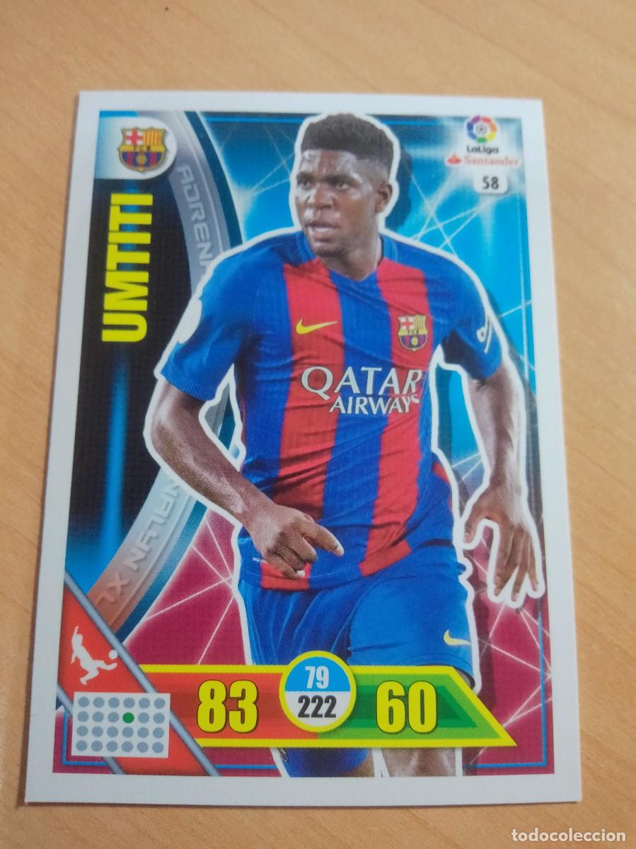 Cromos de f&uacute;tbol: 58 UMTITI BARCELONA 2016 1017 ADRENALYN 16 17 PANINI