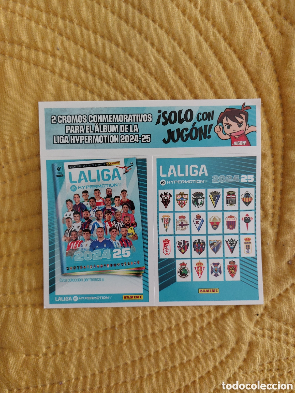 Football Stickers: 2 CROMOS CONMEMORATIVOS PRIMERA PAGINA DEL ALBUM PANINI LIGA HYPERMOTION 24 25 2024 2025