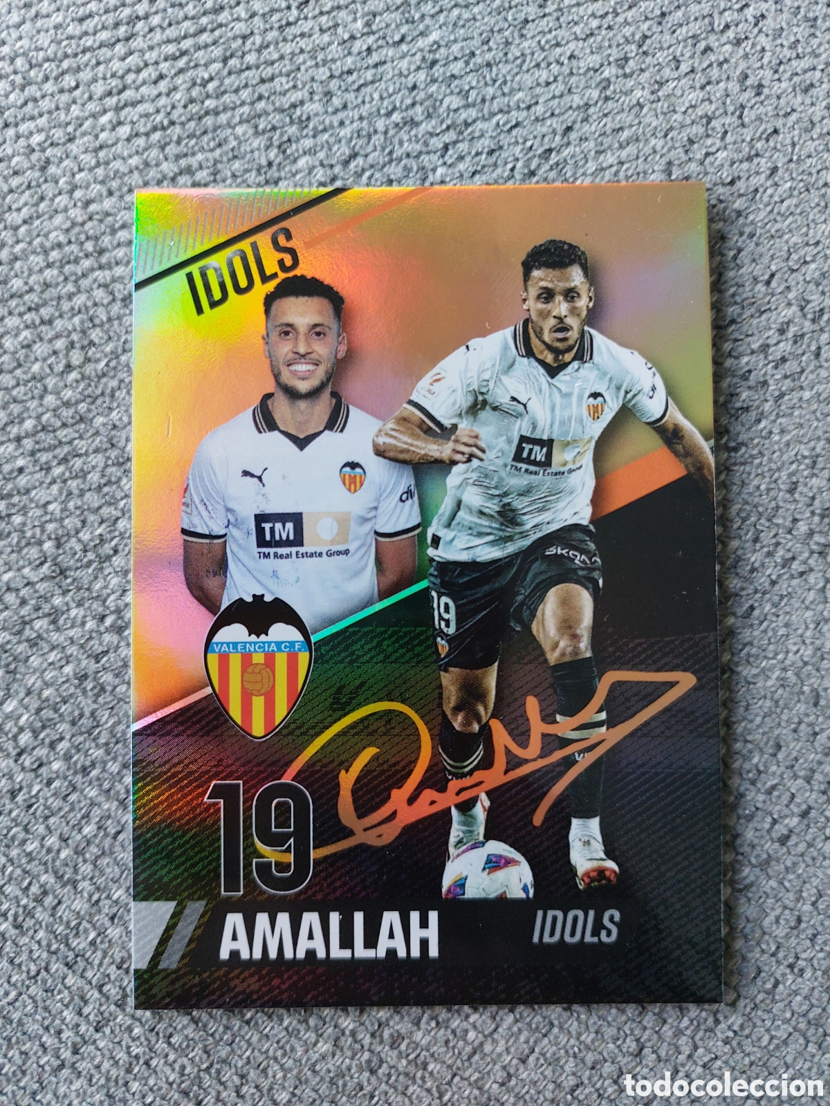 Cartes &agrave; collectionner de Football: RAINBOW GOLD 17 AMALLAH IDOLS VALENCIA CF MUNDICROMO 23 24 2023 2024 ADNVCF FOOTBALL TREASURE