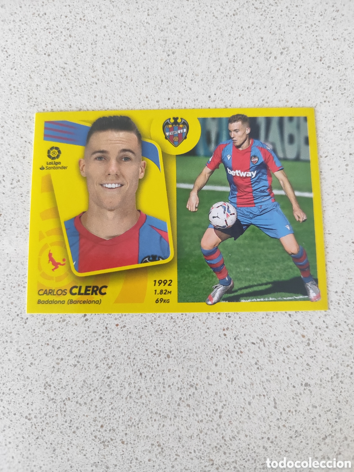 Fu&szlig;ball-Sticker: CROMO CLERC LEVANTE N&Uacute;MERO 11. LIGA ESTE 21/22.