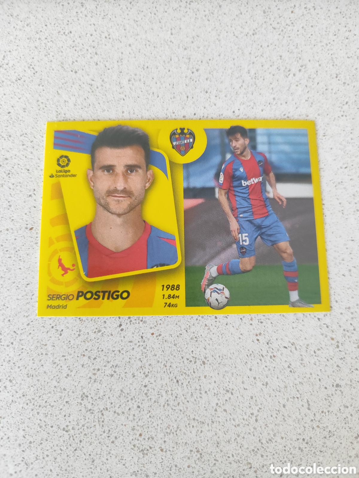 Figurine di Calcio: CROMO POSTIGO LEVANTE N&Uacute;MERO 9. LIGA ESTE 21/22.