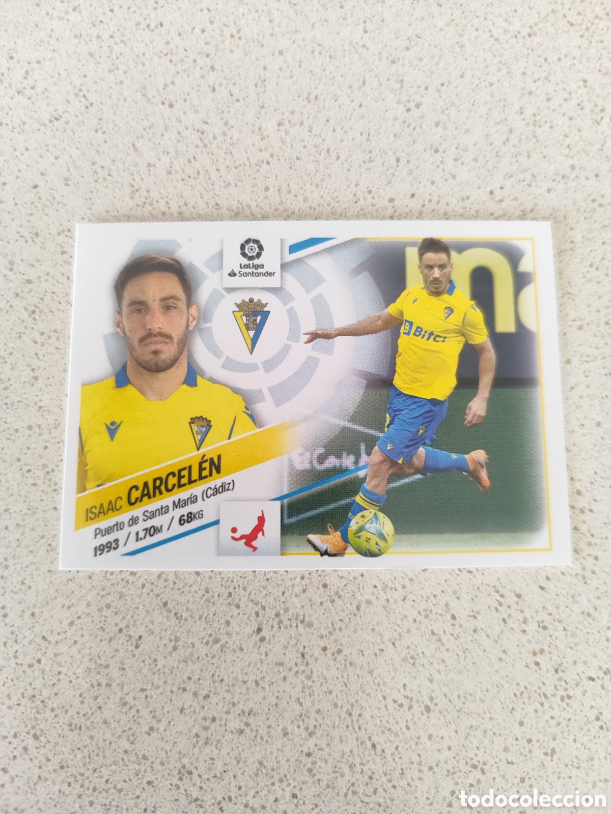 Fu&szlig;ball-Sticker: CROMO CARCEL&Eacute;N CADIZ N&Uacute;MERO 6. LIGA ESTE 22/23.