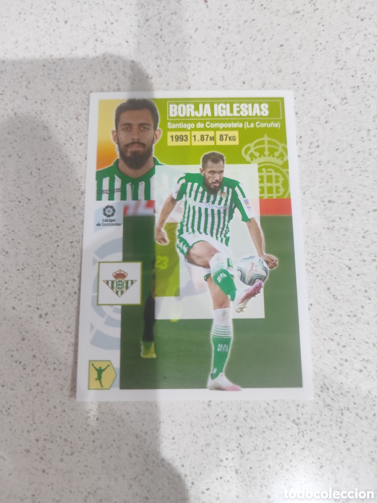 Cromos de f&uacute;tbol: CROMO BORJA IGLESIAS REAL BETIS N&Uacute;MERO 18. LIGA ESTE 20/21.