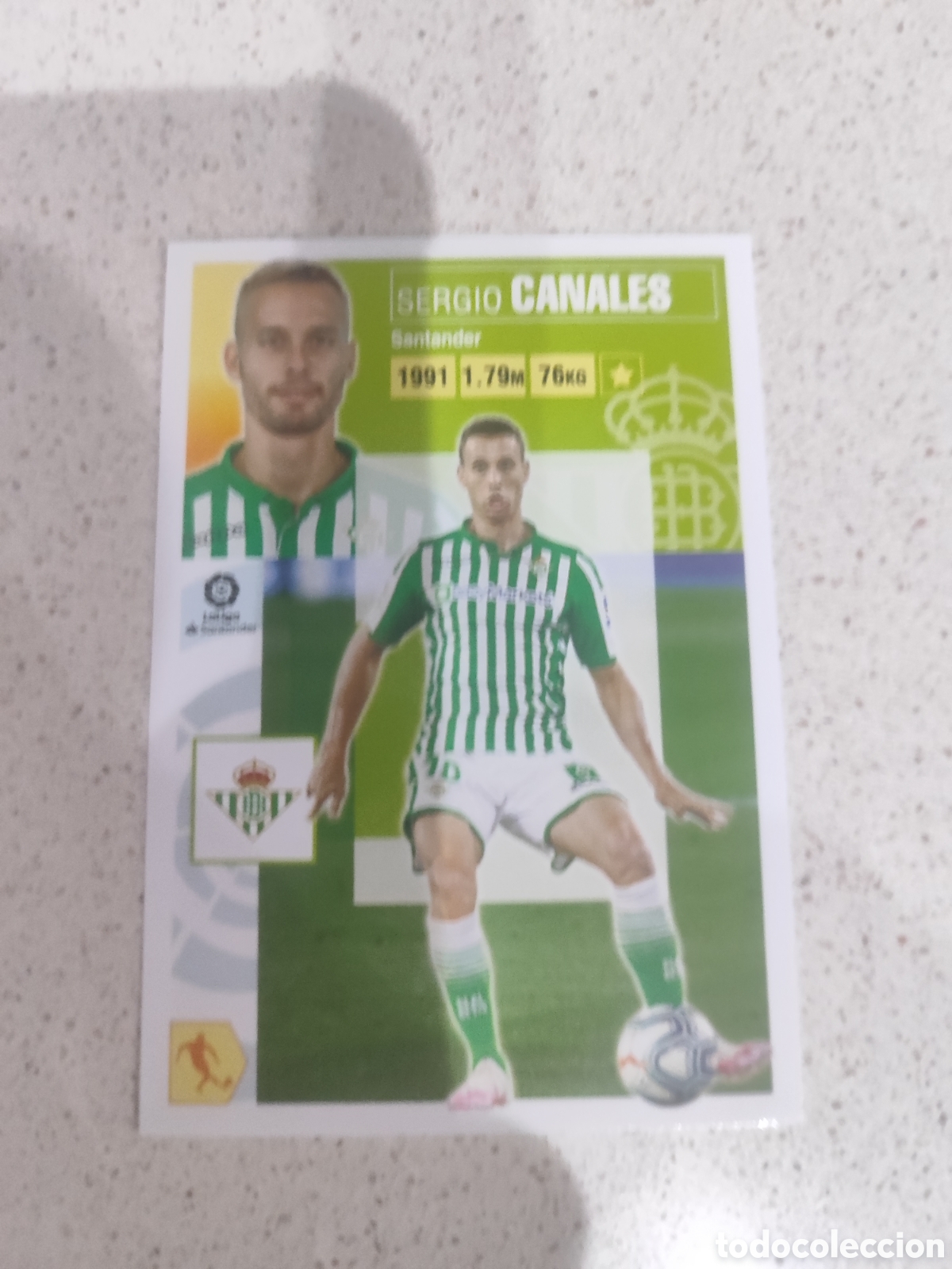 Cromos de f&uacute;tbol: CROMO CANALES REAL BETIS N&Uacute;MERO 13. LIGA ESTE 20/21.