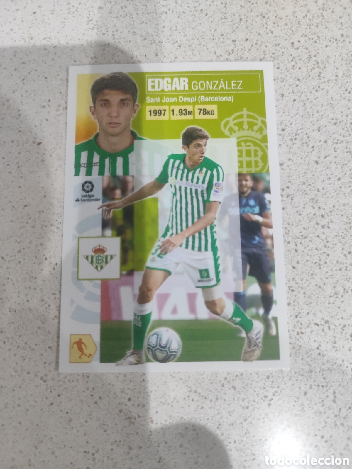 Cromos de f&uacute;tbol: CROMO EDGAR REAL BETIS N&Uacute;MERO 12B. LIGA ESTE 20/21.