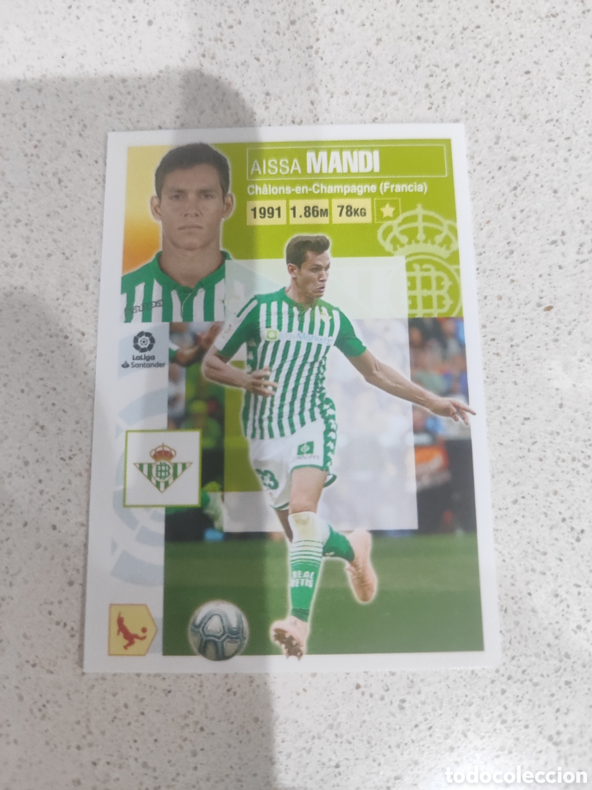 Cromos de f&uacute;tbol: CROMO MANDI REAL BETIS N&Uacute;MERO 7. LIGA ESTE 20/21.