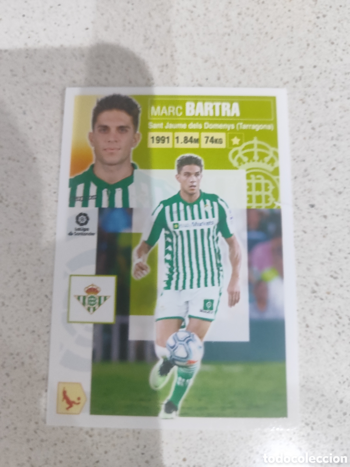 Cromos de f&uacute;tbol: CROMO BARTRA REAL BETIS N&Uacute;MERO 5. LIGA ESTE 20/21.