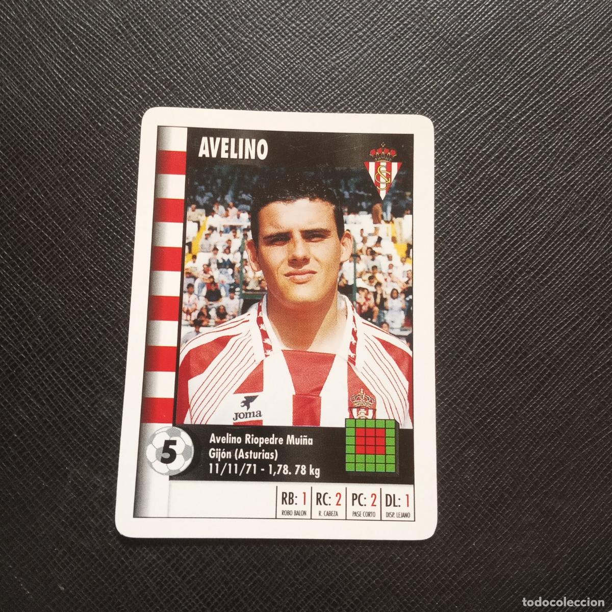 Fu&szlig;ball-Sticker: 5 AVELINO SPORTING GIJON MARCA SUPER GOL 1995 1996 NAIPE SUPERGOL CROMO 95 96 FUTBOL - A50 PG181 --