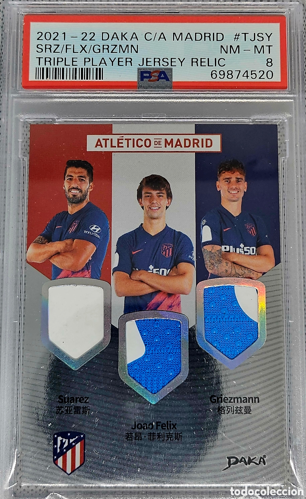 Cromos de F&uacute;tbol: Daka Atletico de Madrid 21-22 - Suarez Felix Griezmann - PSA08