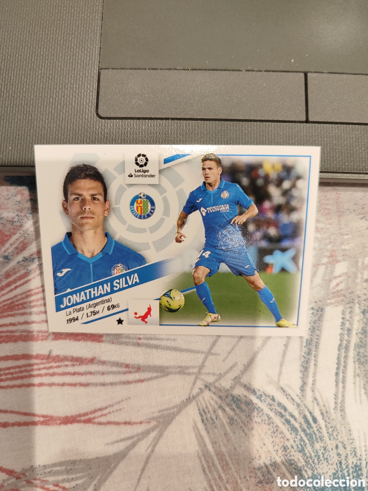 Figurine di Calcio: CROMO JONATHAN SILVA GETAFE N&Uacute;MERO 10. LIGA ESTE 22/23.