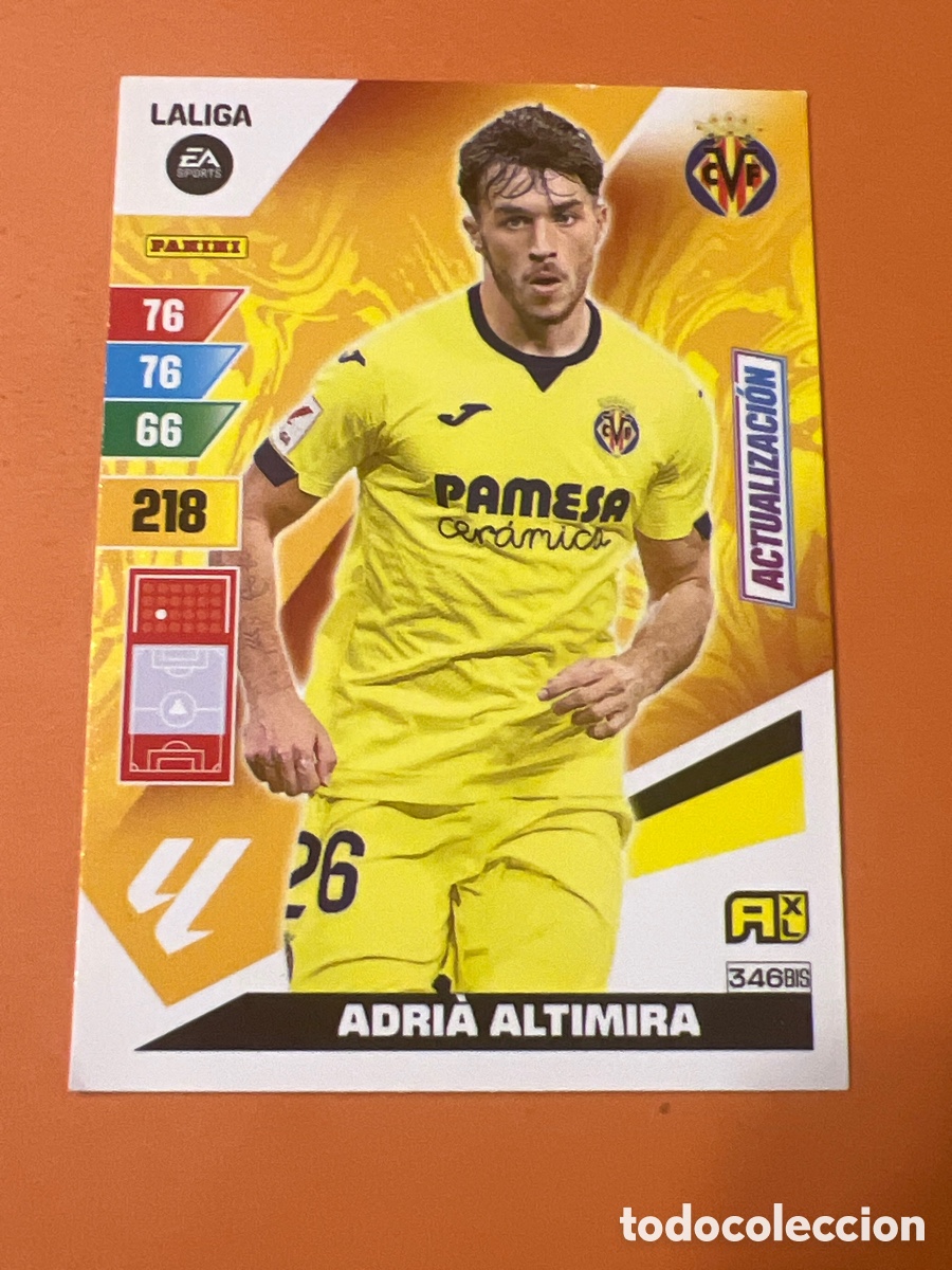 Fu&szlig;ball-Sticker: E317. 346 BIS ADRIA ALTIMIRA VILLARREAL ACTUALIZACION ADRENALYN 23 24 2023 2024