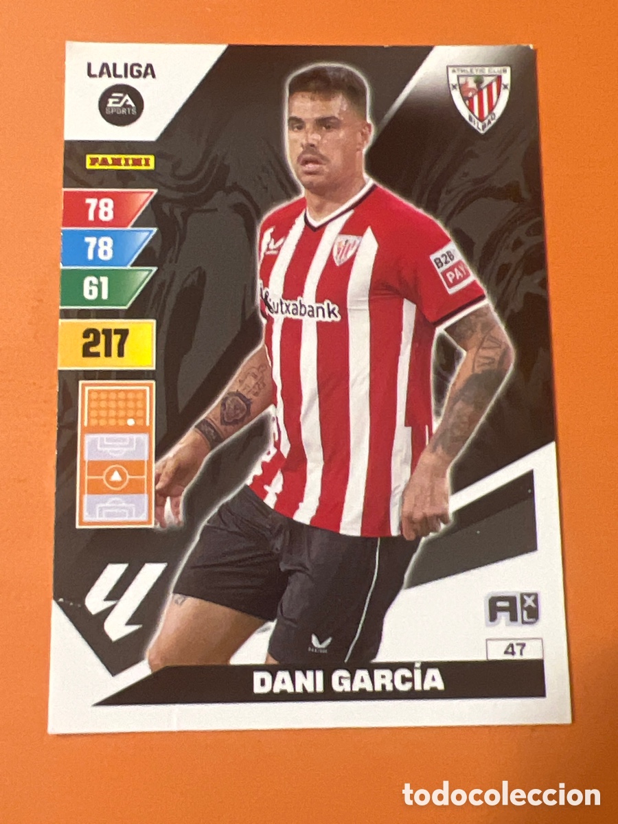 Fu&szlig;ball-Sticker: E328. DANI GARC&Iacute;A 47 ATHLETIC CLUB BILBAO ADRENALYN LIGA 2023 2024 23 24