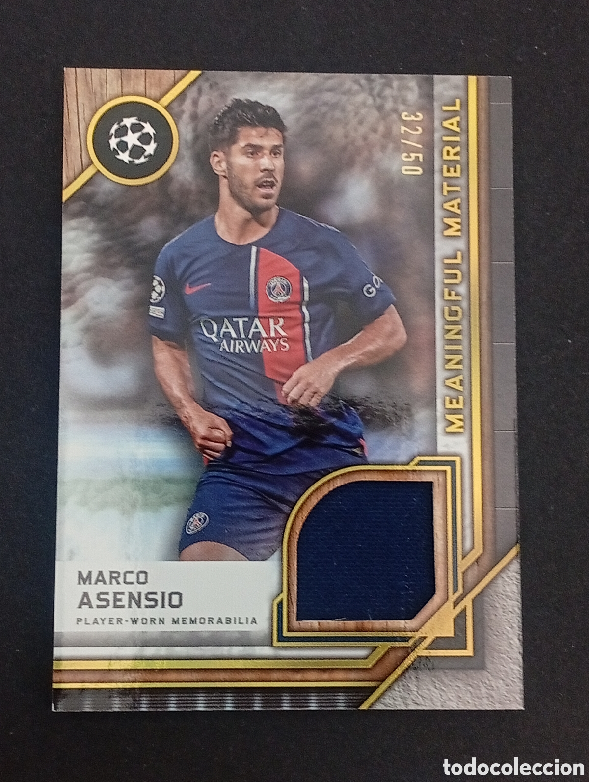 Figurine di Calcio: patch numerada 32/50 MARCO ASENSIO PSG TOPPS MUSEUM 2024 CARDS REAL MADRID CAMISETA RELIC PANINI