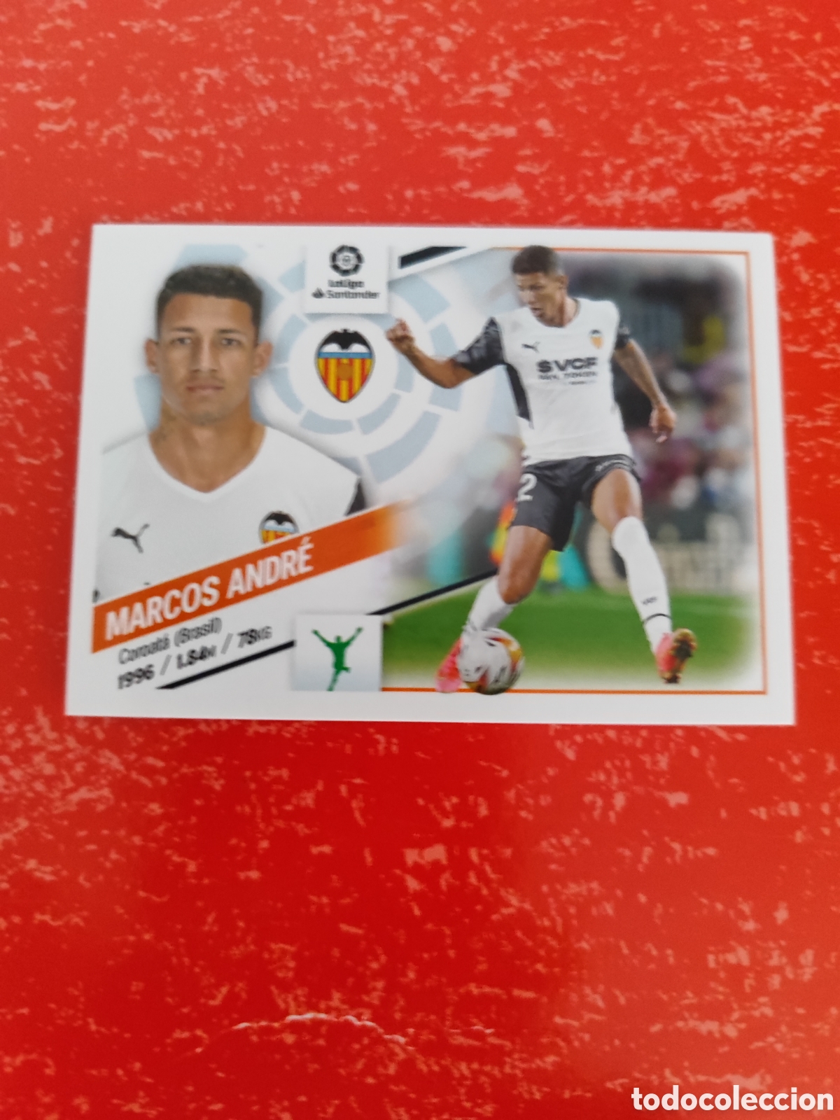 Fu&szlig;ball-Sticker: CROMO MARCOS ANDR&Eacute; VALENCIA N&Uacute;MERO 18. LIGA ESTE 22/23.