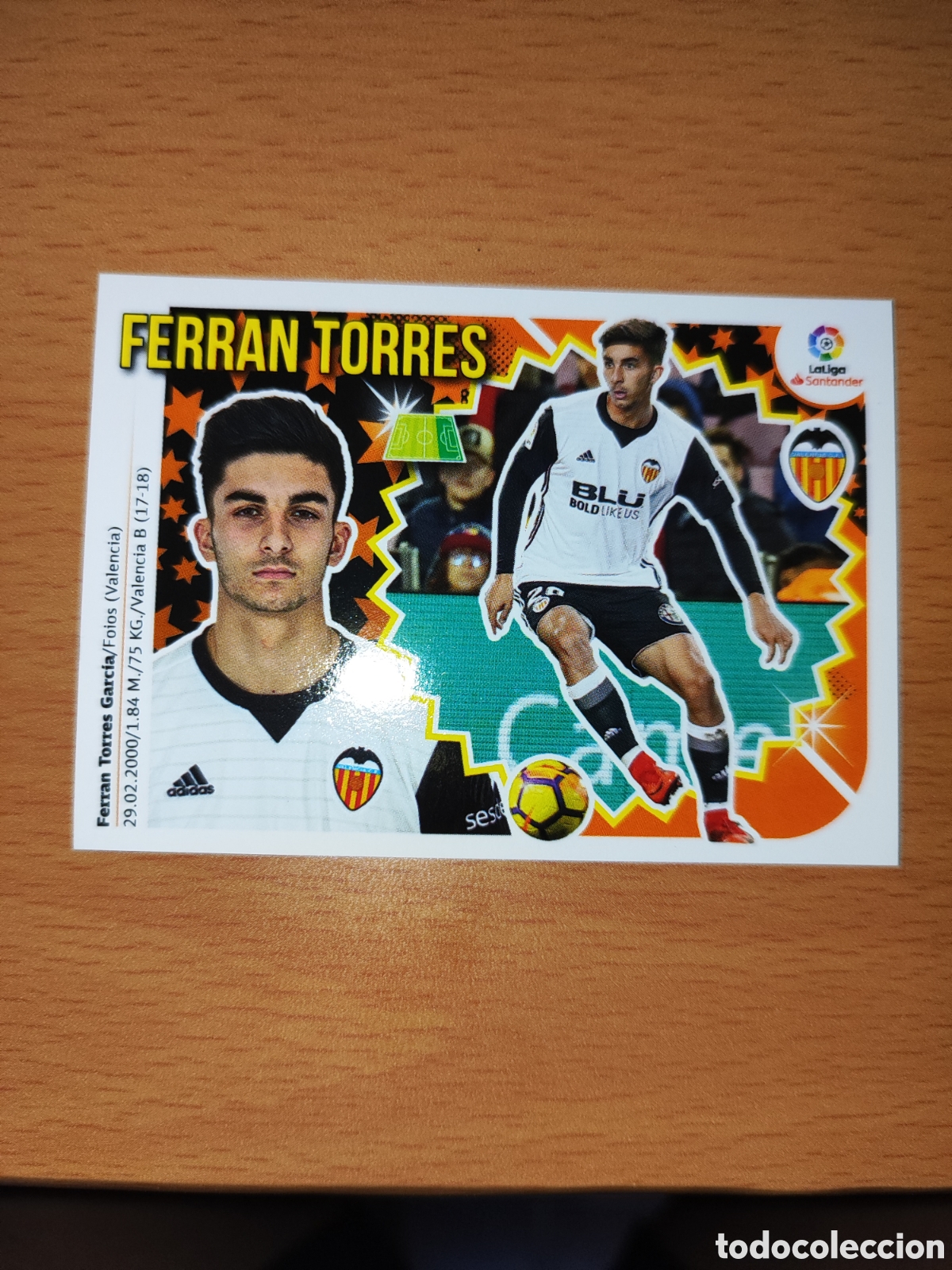 Cromos de f&uacute;tbol: CROMO ROOKIE FERRAN TORRES VALENCIA. LIGA ESTE 18/19. PANINI