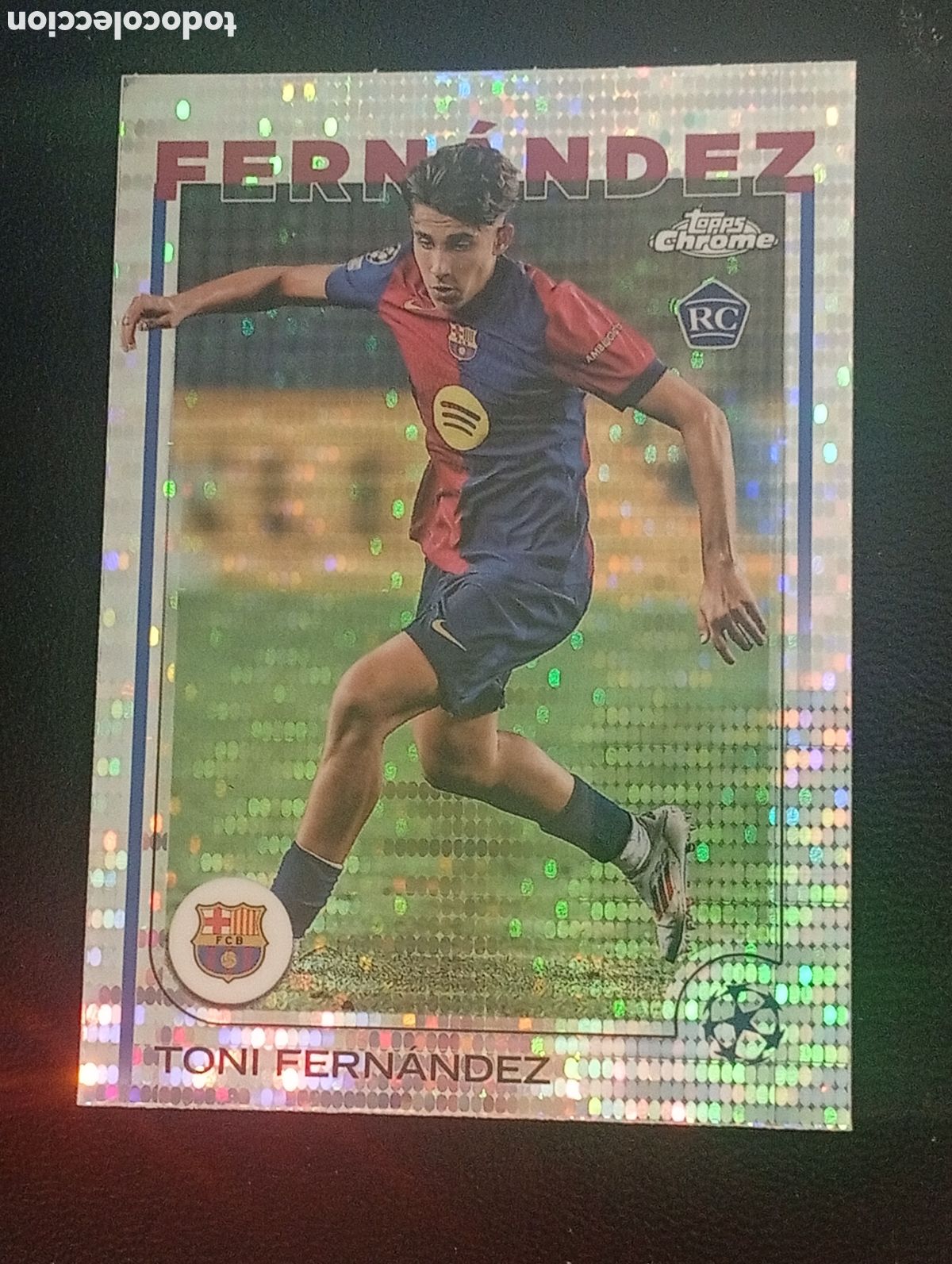 Fu&szlig;ball-Sticker: 85 rookie paralela TONI FERNANDEZ BARCELONA TOPPS CHROME COMPETITIONS FLAGSHIP CROMOS CARD PANINI
