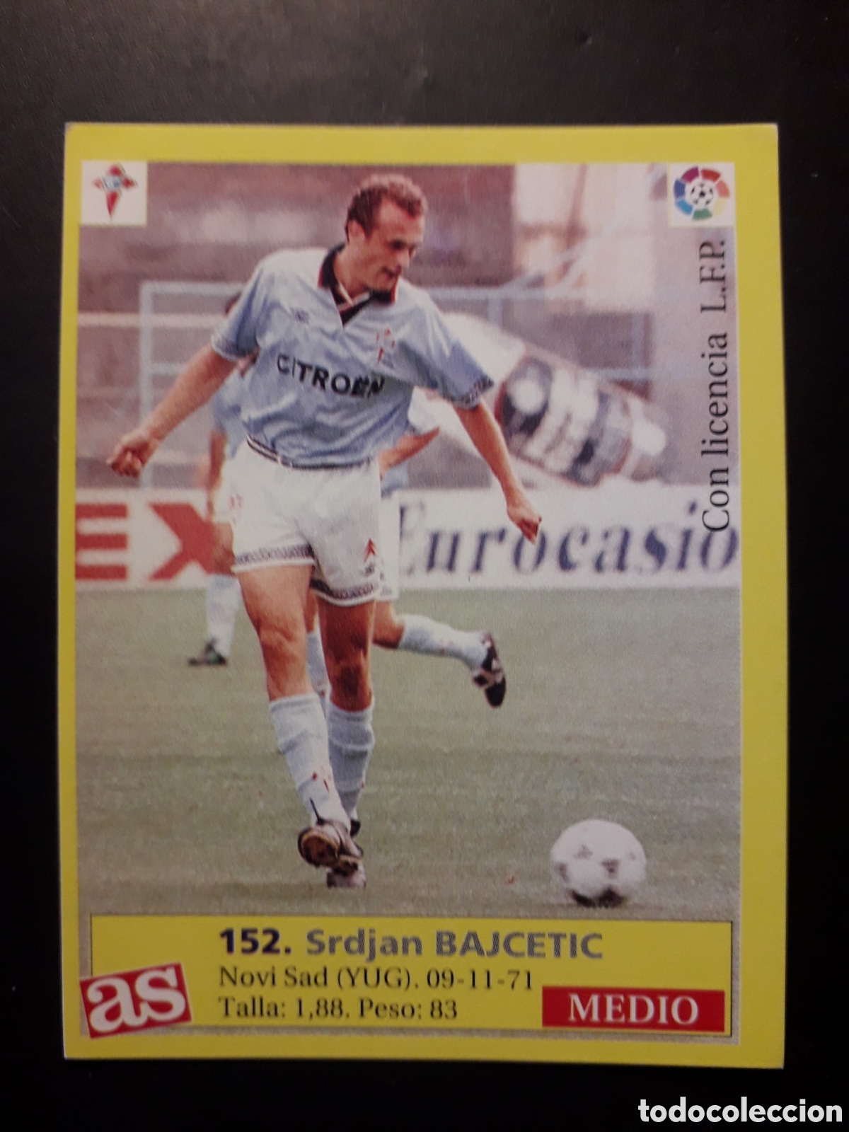 Cromos de F&uacute;tbol: BAJCETIC CELTA DE VIGO N&deg; 152 DIARIO AS LIGA 1995 1996 95 96 SIN PEGAR PEDIDO M&Iacute;NIMO 3&euro;