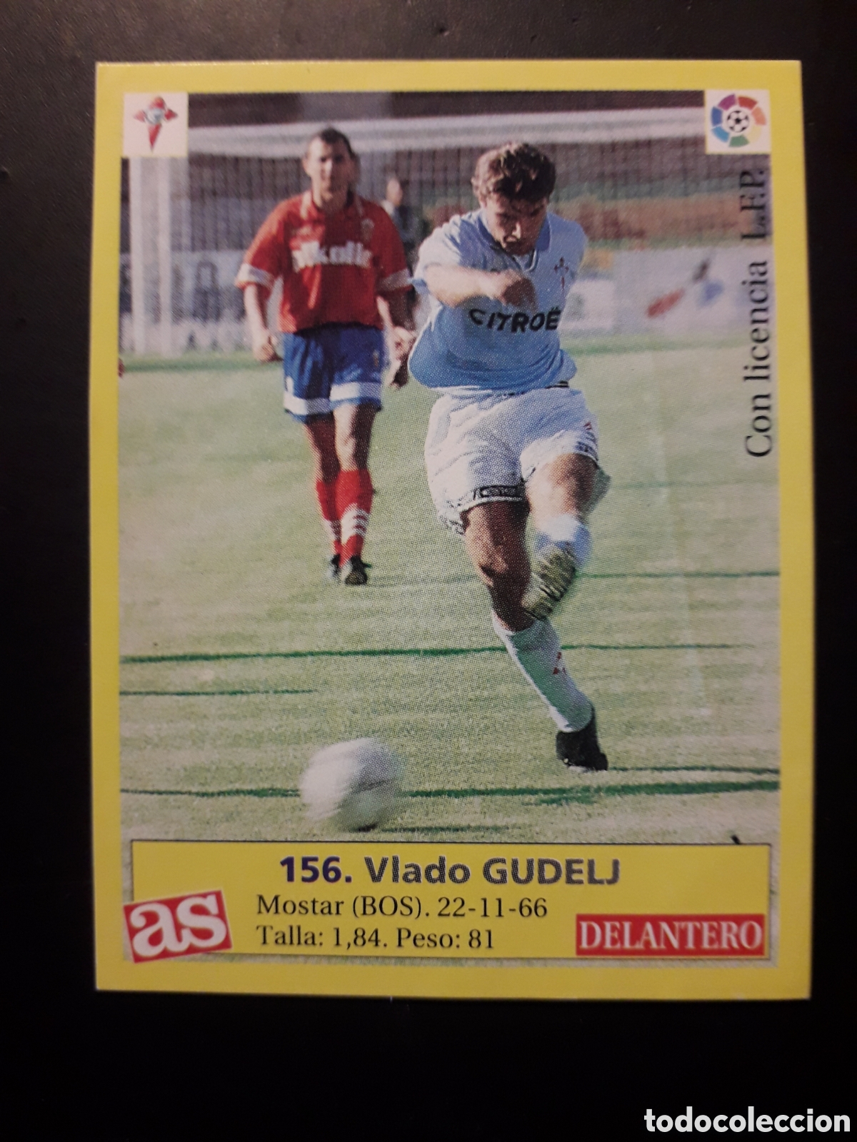 Cromos de F&uacute;tbol: GUDELJ CELTA DE VIGO N&deg; 156 DIARIO AS LIGA 1995 1996 95 96 SIN PEGAR PEDIDO M&Iacute;NIMO 3&euro;