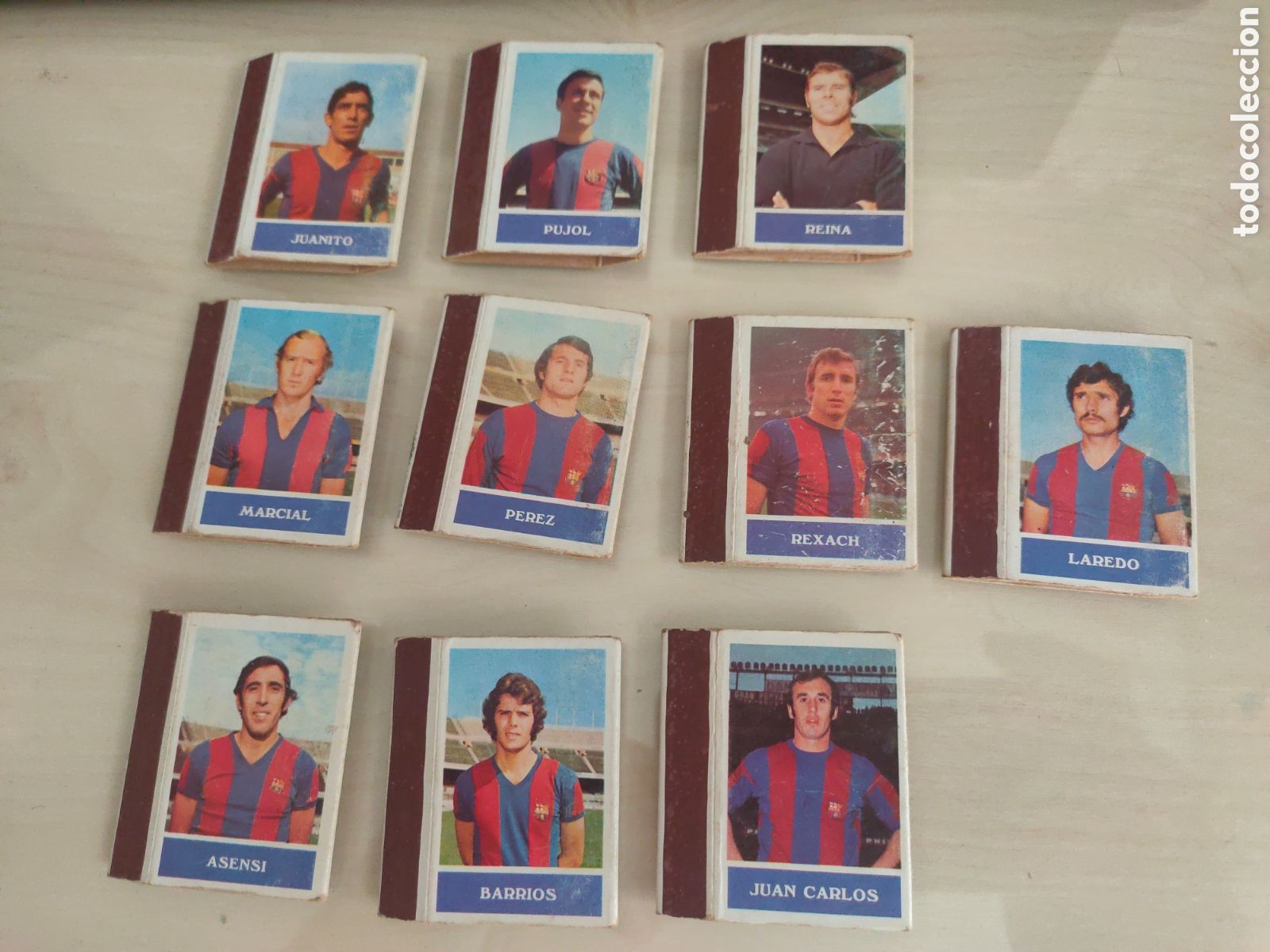 Cromos de F&uacute;tbol: Diez cajas de cerillas f&oacute;sforos El Pirineo, jugadores FC Barcelona