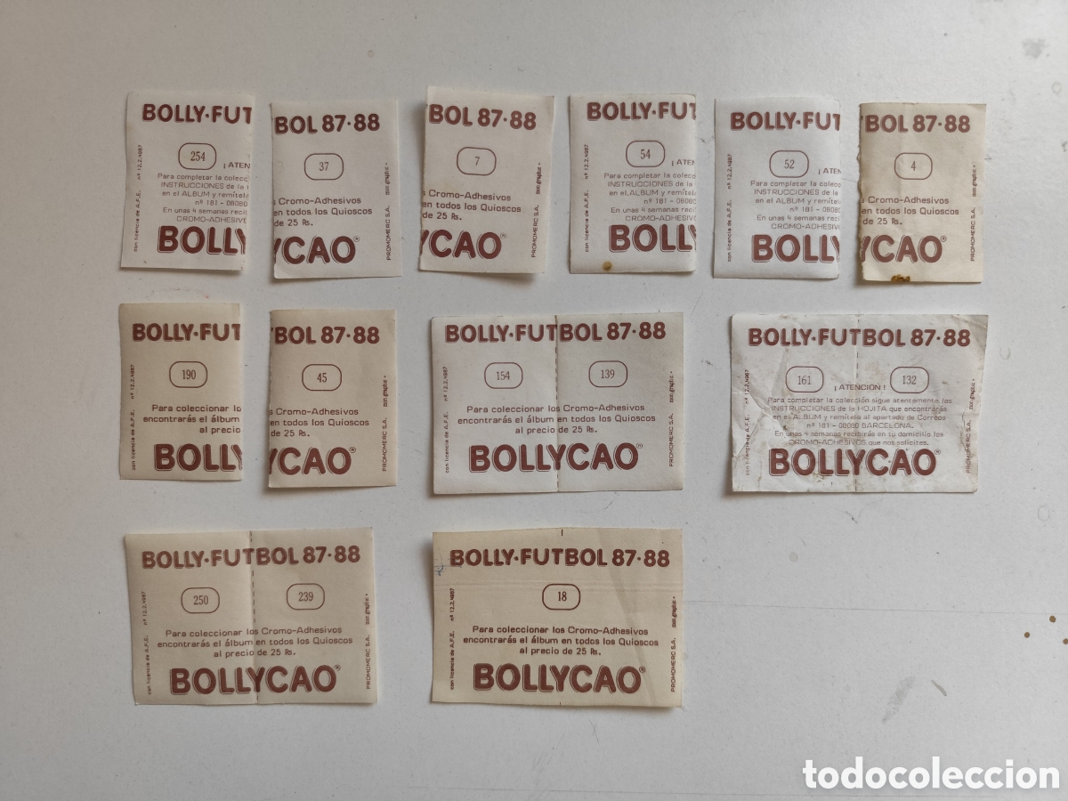 Cromos de F&uacute;tbol: Parte Trasera Cromos Bolly-futbol 87-88. Bollycao